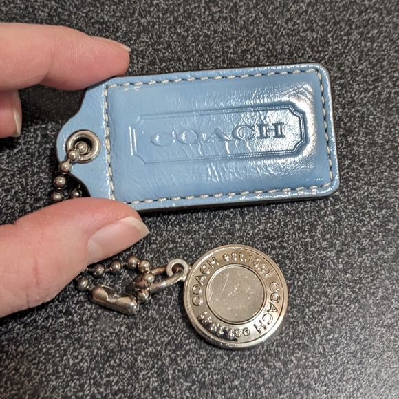 Coach Accessories - Vintage Coach Hangtag And Medallion Leather Soft Blue